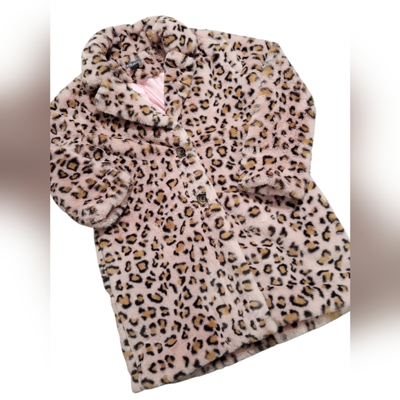 Sans Souci Jackets & Blazers - Sans Souci‎ Women's Faux Fur Animal Print Jacket Size Sm Imperfect Pink Lux